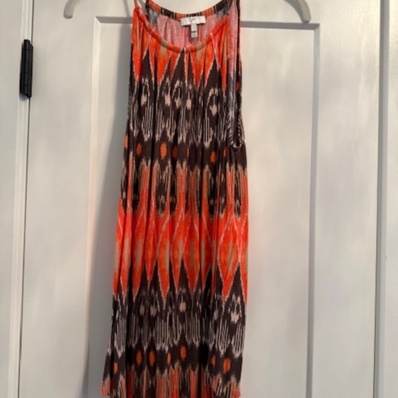 Joie Animal Print Women's Tank Top Halter Style Sz Large EUC Orange Green Brown - Picture 2 of 12